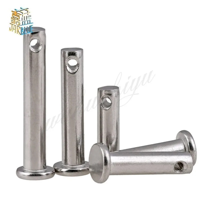 20pcs M3 M4 M5 Dowel Pin Split Pin Hole Round Flat End 304 Stainless Steel Flat Head Hole Column Axial Positioning Pin Shaft