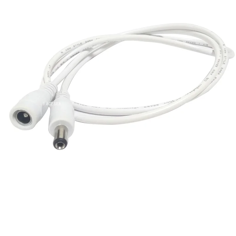 Imagem -04 - Cabo de Alimentação 5.5*2.1 mm Macho Fêmea Adaptador Cabo de Extensão Cctv Câmera Estender Fio Branco Preto 100 Peças 1m 12v dc