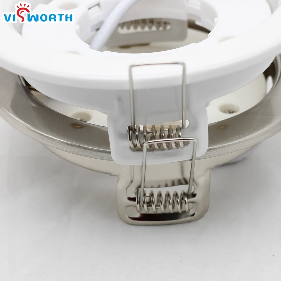VisWorth GX53 Lamp Holder White and Silvery Stainlness Steel Body GX53 Light Base With 10cm Wire fix for GX53 LED Bulb