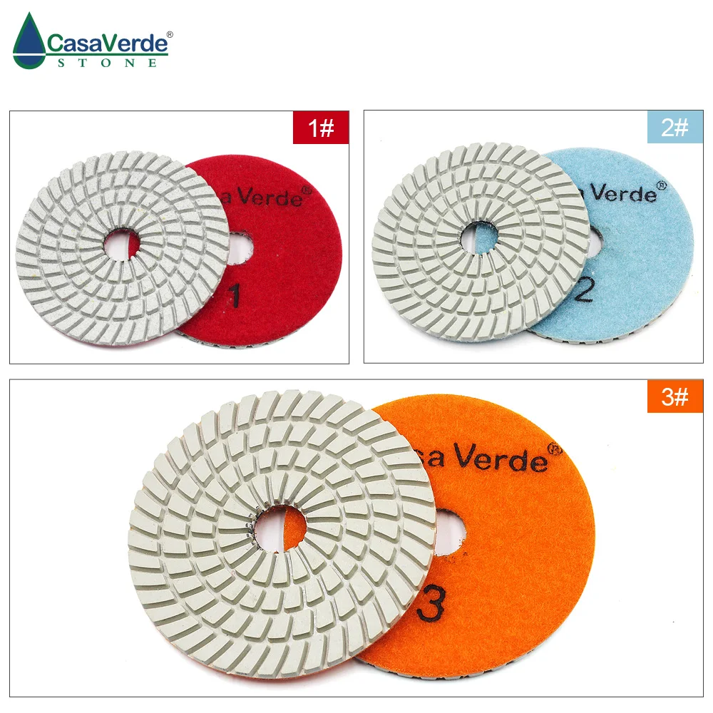 DC-W3PP02 4 بوصة 100 مللي متر الرطب استخدام 3 خطوة الماس تلميع منصات للرخام و الجرانيت