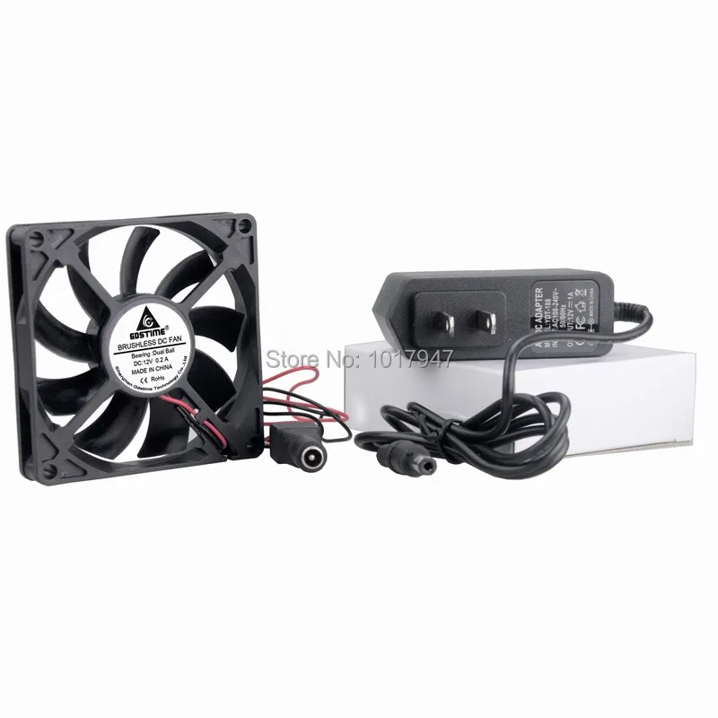 

5PCS LOT 8cm 80mm x15mm 80x80x15mm Dual Ball Cooling Cooler Fan Heatsink+Power Supply Adapter Driver AC 110V 115V 120V 220V 240V