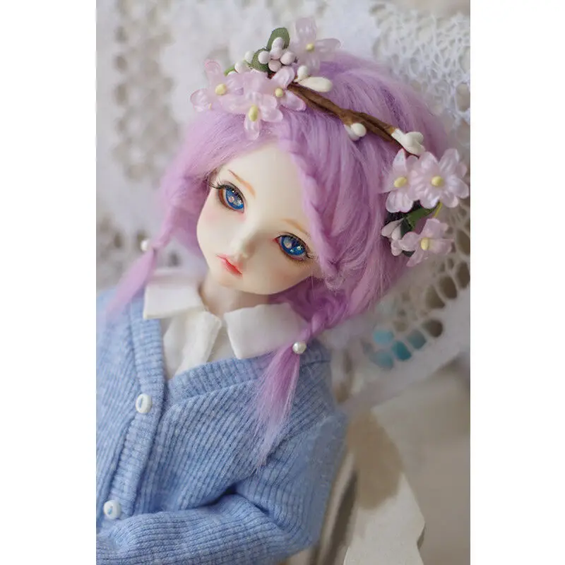 [wamami] Clove/Purple Wool Wig/Hair For 1/3 1/4 1/6 1/8 1/12 SD DZ MSD AE Pukifee Lati BJD Dollfie