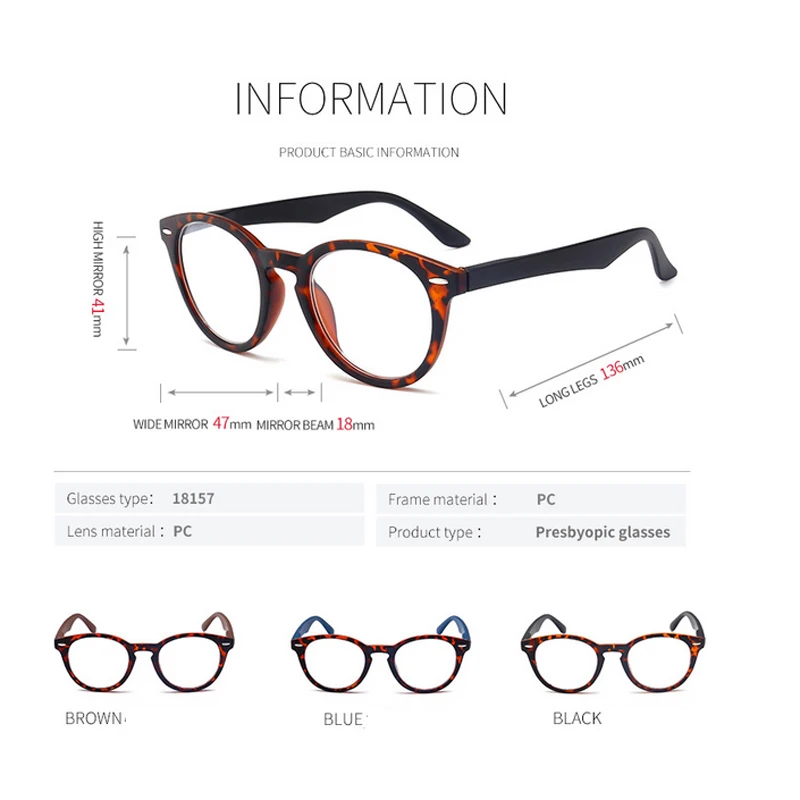 iboode Reading Glasses Women Men Retro Fashion Ultralight PC Full Frame Clear Lenses Presbyopic Eyeglasses Goggle Unisex Eyewear