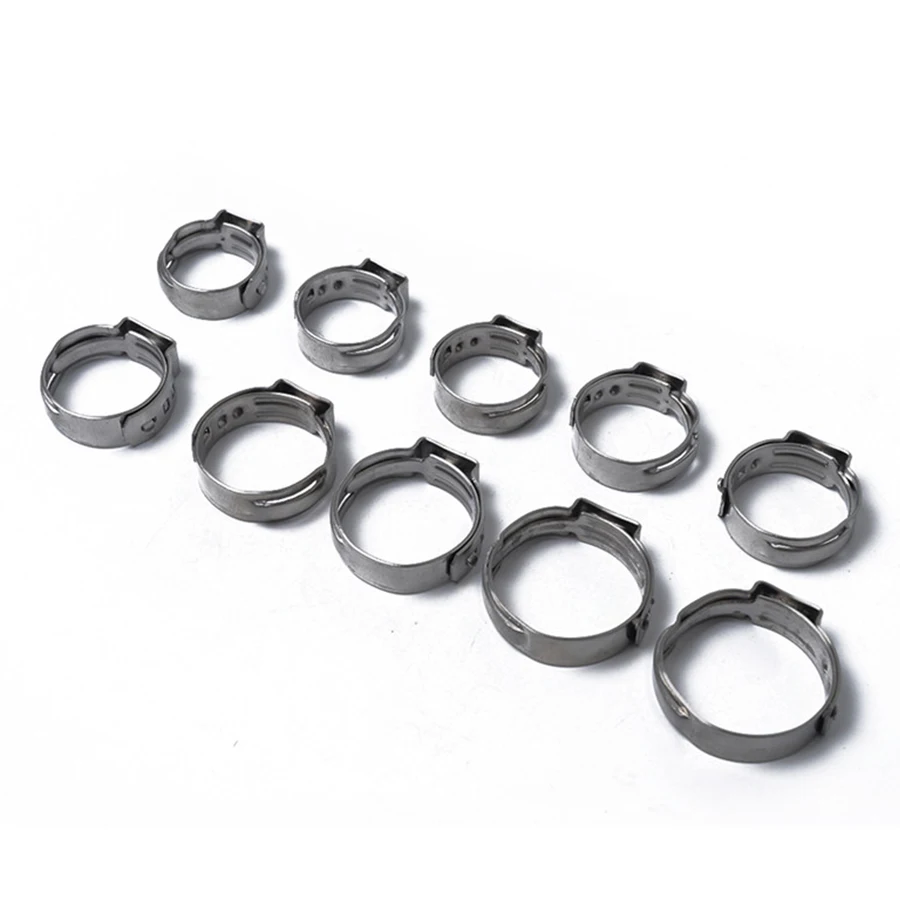 90pcs 5.3-22.6mm O-Clips Pipe Fuel Air Single Ear Plus Stainless Steel Hydraulic Hose Clamps