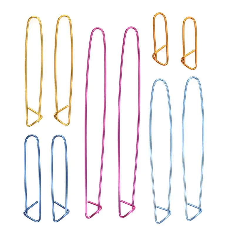 10pcs Assorted Colors Yarn Stitch Holder Set Crochet Knitting Needle Alloy Safety Pins (Random Color)