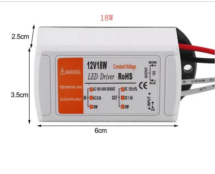 Hot sale AC 100-240 V DC 12V 18W Lighting Transformers High Quality LED Driver for LED Strip Power Supply 3 years warranty