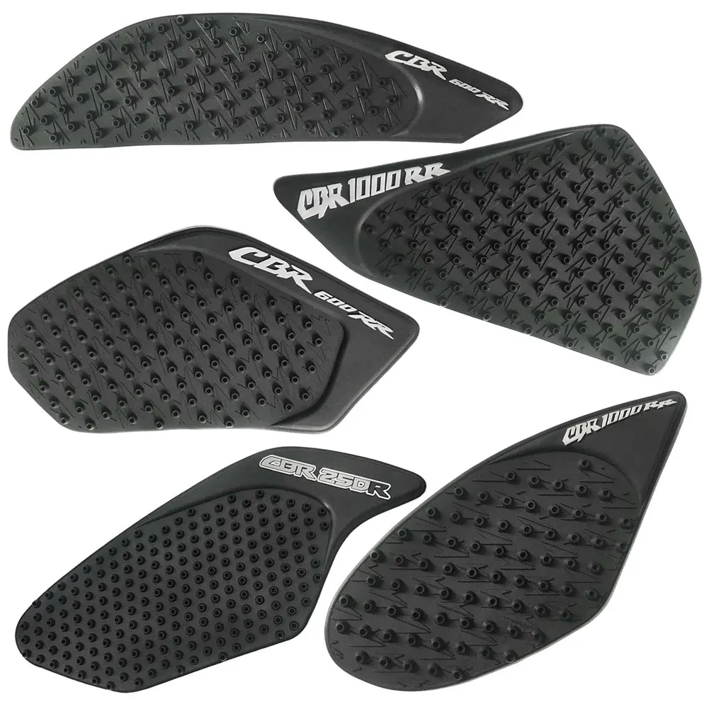 ​A Pair Motorcycle Tank Traction Side Pad Knee Rubber Protector Sticker For Honda CBR 250R CBR600RR F5 CBR1000RR Fireblade Black