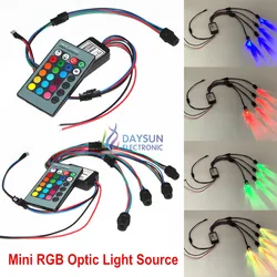 Iluminadores RGB para carro, fonte de luz DC 12V, 1 conjunto, navio livre, motor de fibra de brilho lateral, cabo de fibra 1.5-6mm