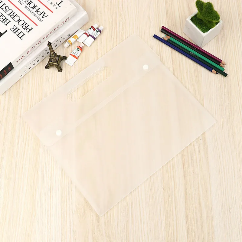 20 PCS Concise Waterproof Dustproof Plastic File Bag Folder Han Edition Portable Data Bag  Portable Student Archive Informatio