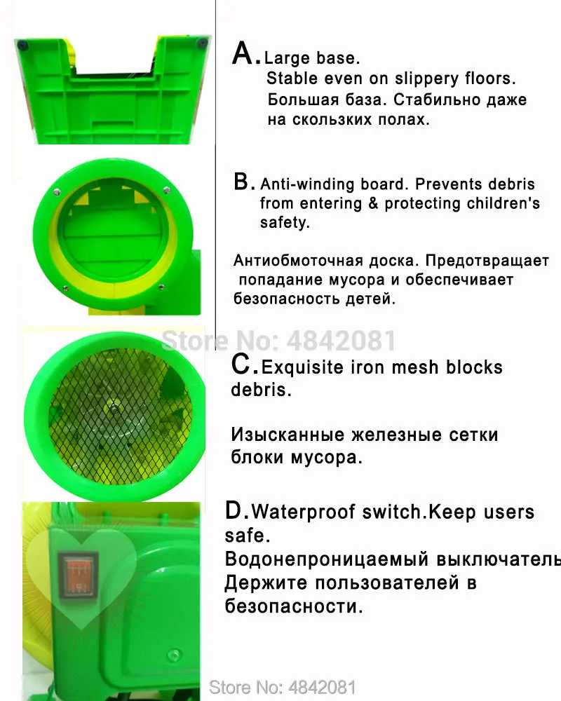 High quality 350-480W Small dust exhaust electric blower Inflatable model centrifugal blower air blower pump 220/110V