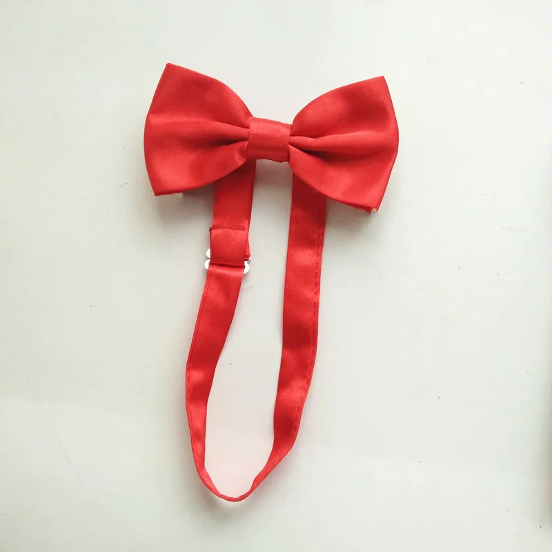 สีแดงสีผู้หญิง Mens PU หนัง Supers Bowtie ชุดสายคล้องคอ Strong คลิป-บน suspender Bow Tie ชุดผู้ใหญ่ชาย LB027