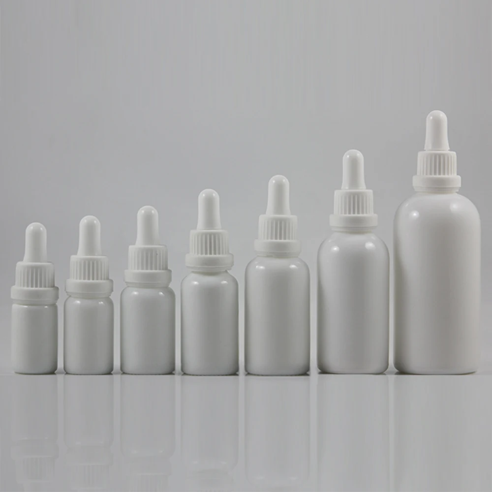 Beauty cream packaging glass vial 5ml glass bottle with white plastic dropper and glass pipette