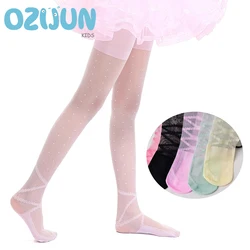 2023 New Summer Baby Girls Tights Ultra-thin White Ballet Girl Dance Anti-hook Silk Pantyhose Children Princess Mosquito Tights