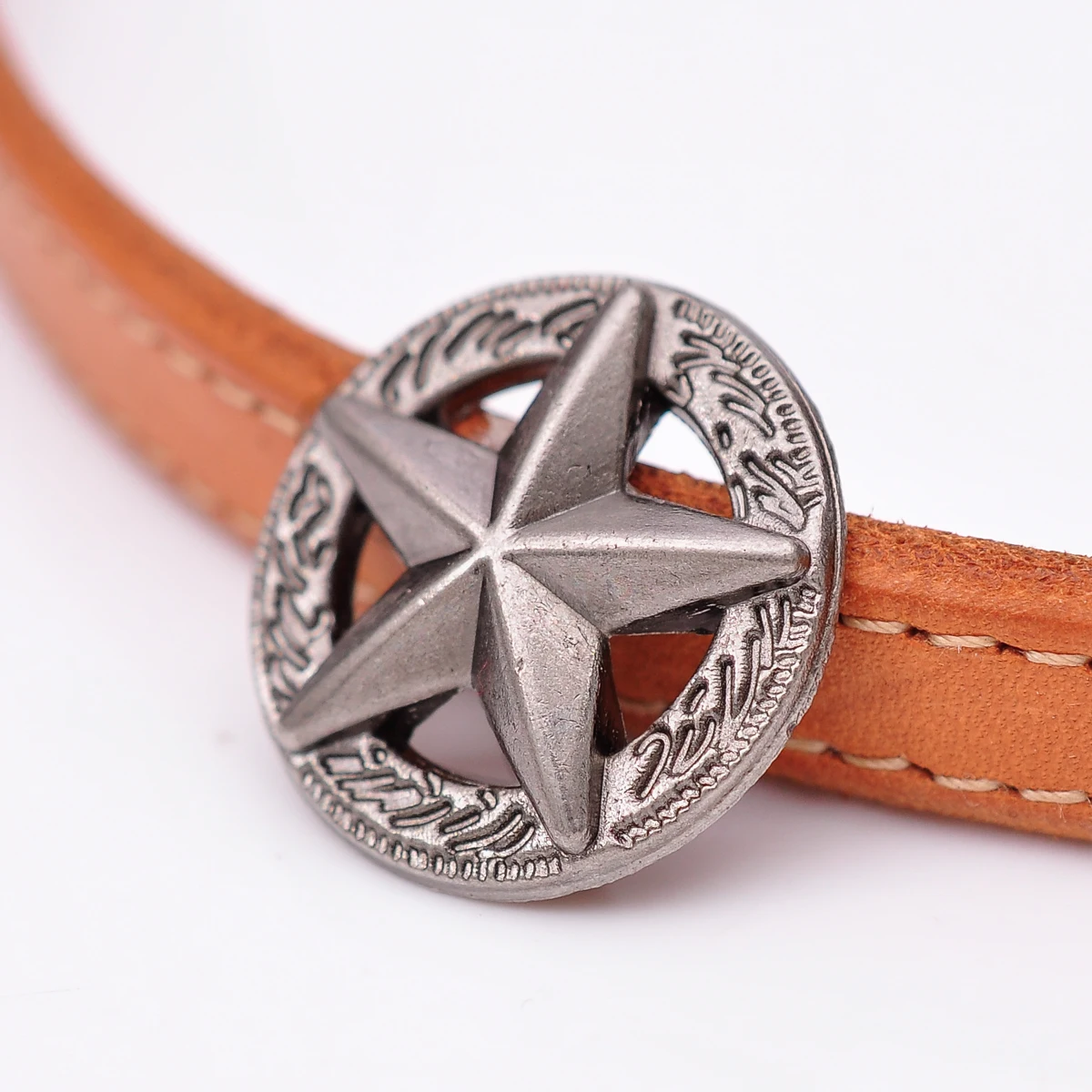 10X 1 Inch Retro Silver Western Cowboy Raise Texas 3D Star Leathercraft Belt Conchos