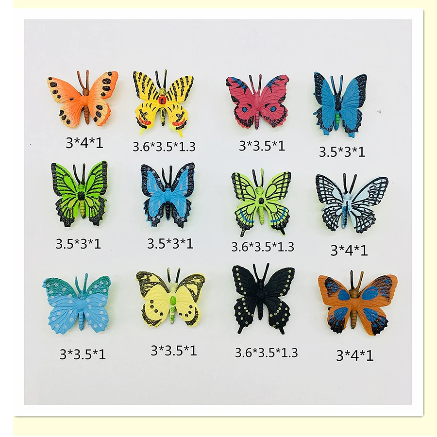 Animal Explorer Simulation Double Wing Artificial Butterfly,PVC Butterflies Action Figure Playset  Animal Model Toys for kids