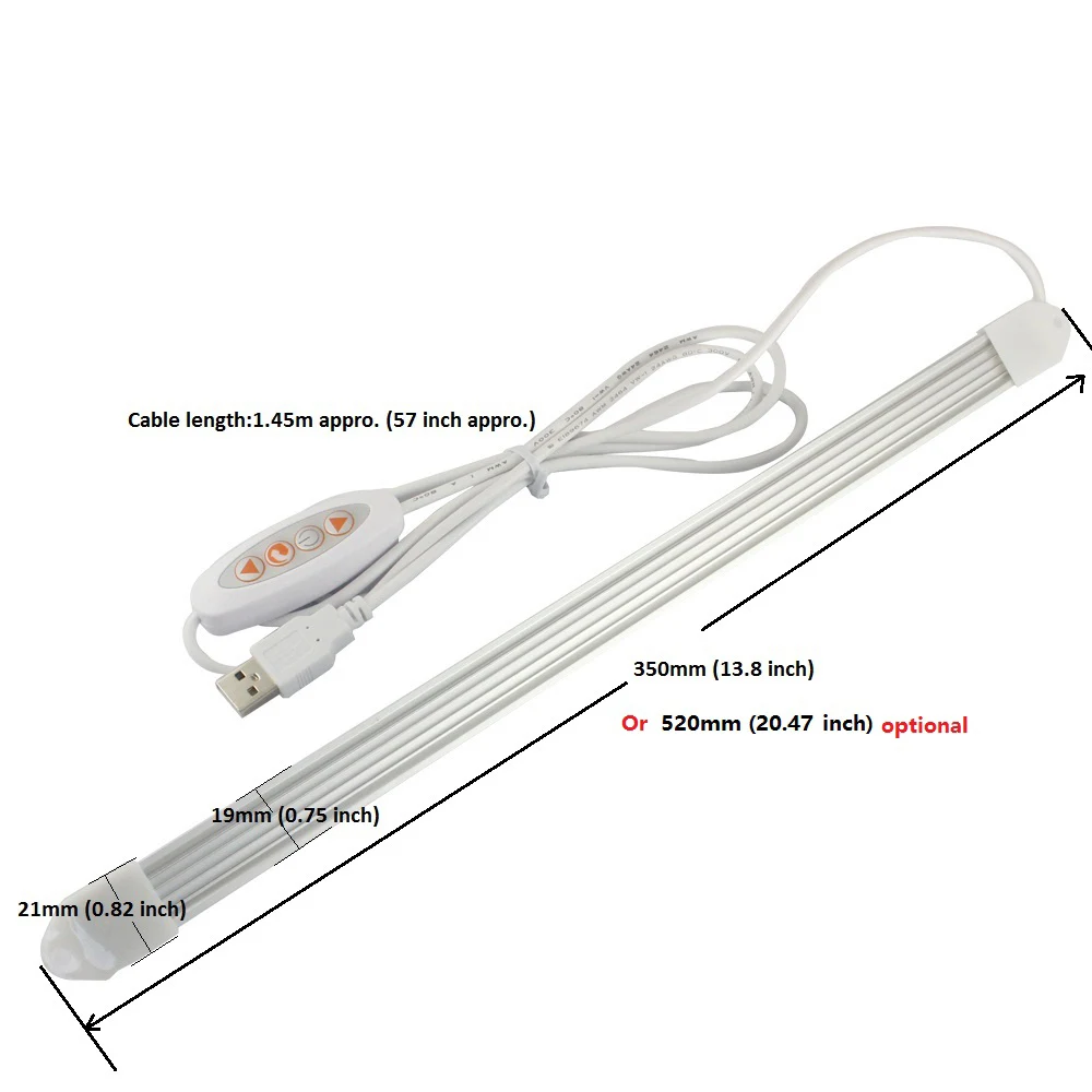 LED Bar Light USB 5V Ciepły Chłodny Biały Ściemnialny SMD 3014 Strip Profil Aluminiowy Lampa Kuchenna LED do Oświetlenia Pod Szafką