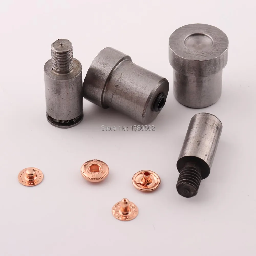 

50sets/lot 10mm rose gold color four part snap Buttons with 1 set press manual tool for Sewing accessories