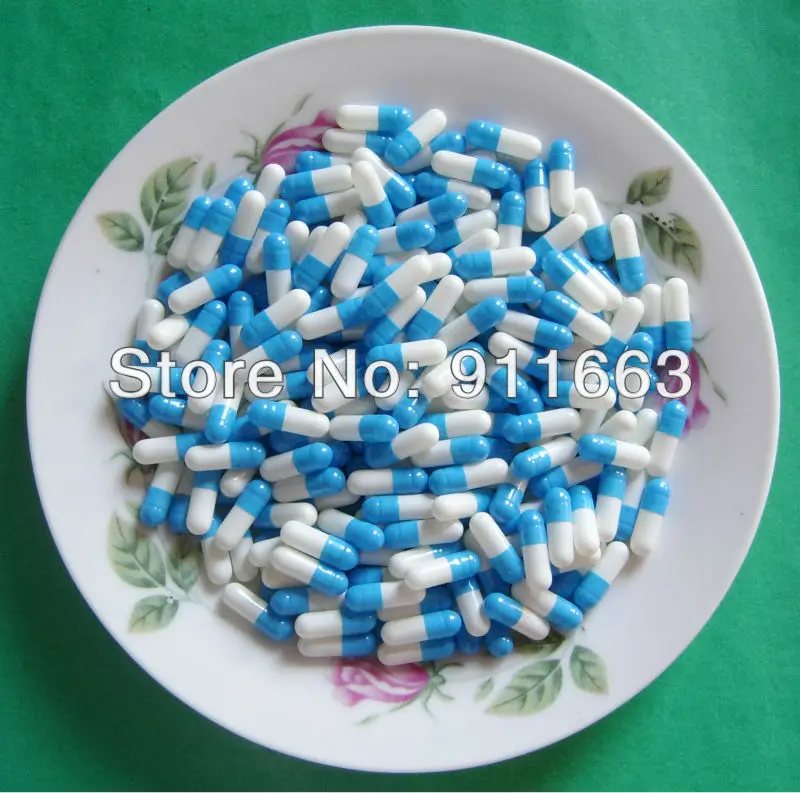 4# 10,000pcs Medicine Capsule.Blue-White Empty Capsule,Gelatin Empty Capsule Shell Size 4,Pill Case,Granu(joined or seperated )