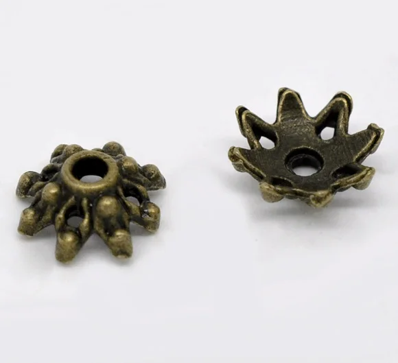 

DoreenBeads 200 Bronze Tone Flower Bead Caps 9x3.5mm (B12989) yiwu