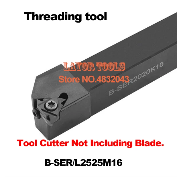 B-SER2525M16 25*25*150MM External Thread Turning Tool Lathe Cutting Tools CNC Turning Lathe Machine Tools Turning Tool Holder