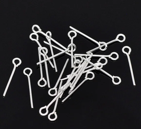 

DoreenBeads 800PCs Silver color Eye Pins 18x0.7mm(21 gauge) (B01720), yiwu