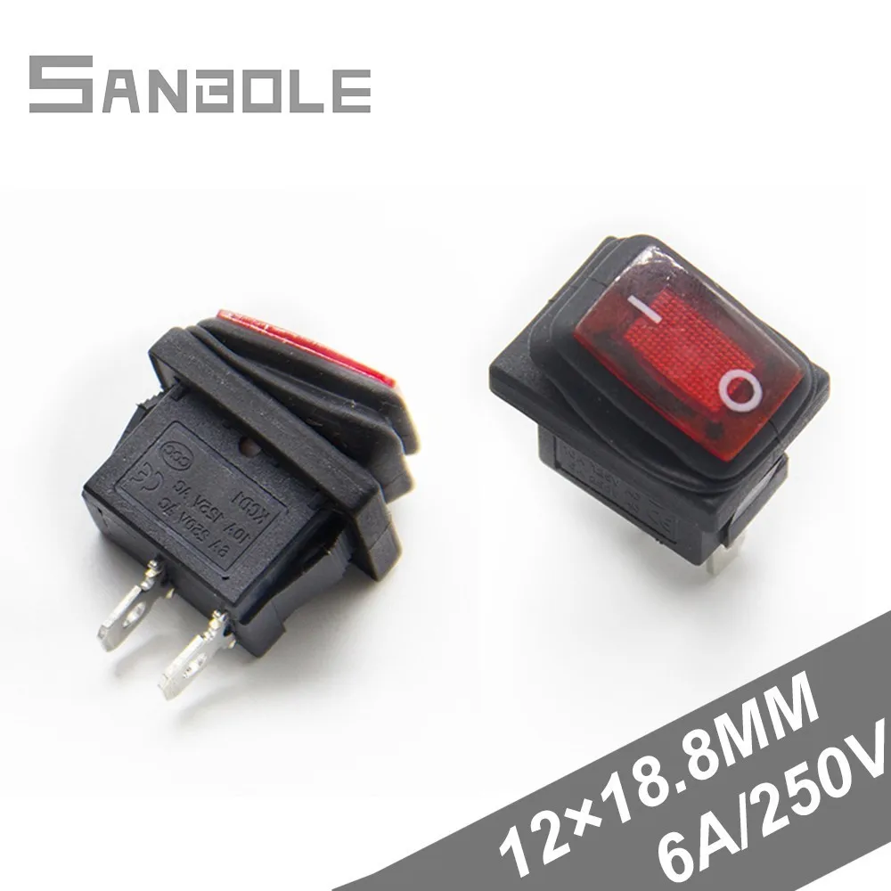 

Rocker Switch Small Ship Type 15mm*21mm Power Supply 2 Foot Two Archives Water Dispenser Switches 250v 6a Waterproof (10PCS)