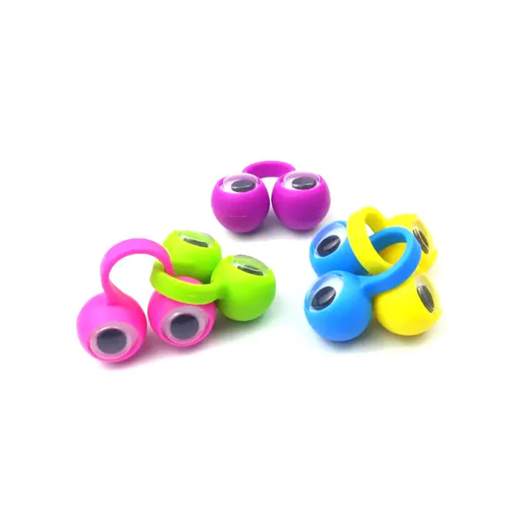 Iwish 34Mm Google Eye Puppe Plastic Ringen Met Wiggle Ogen Vinger Spionnen Voor Verjaardagsfeestje Kids Gags N Praktische grappen Gift Speelgoed