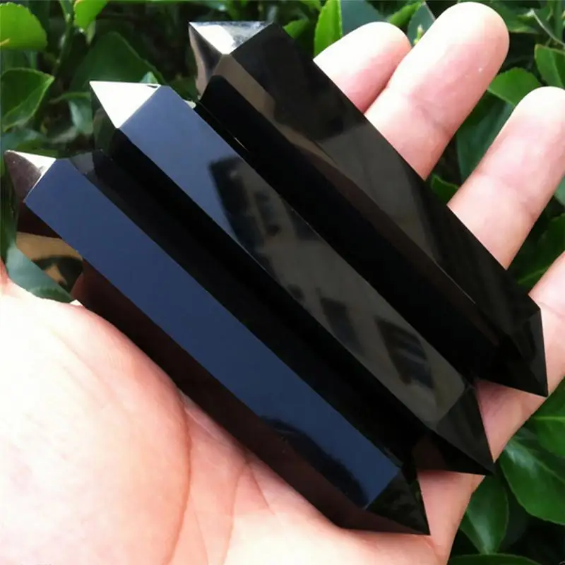 Wholesale 100% Natural Obsidian Crystal Column Treatment Double-ended Quartz Stone Crystal Decoration Ornament Home Using