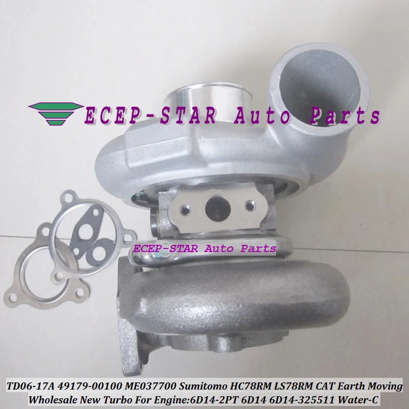 TD06-17 49179-00100 Water Cooled Turbocharger For Caterpillar S6D14 Earth Moving CATO 800-5 Excavator;For Sumitomo HC78RM 6D14T