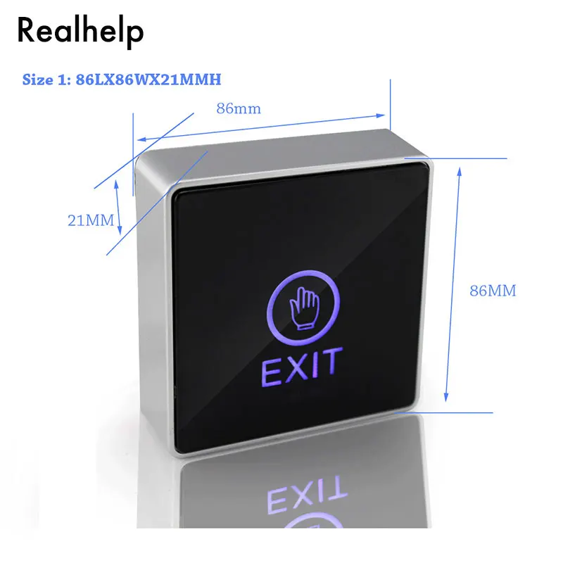 

Touch Pad DC12V Exit Button Door Entrance Guard Exit Release Push Button Switch Touch Sensitive with LED Transformation