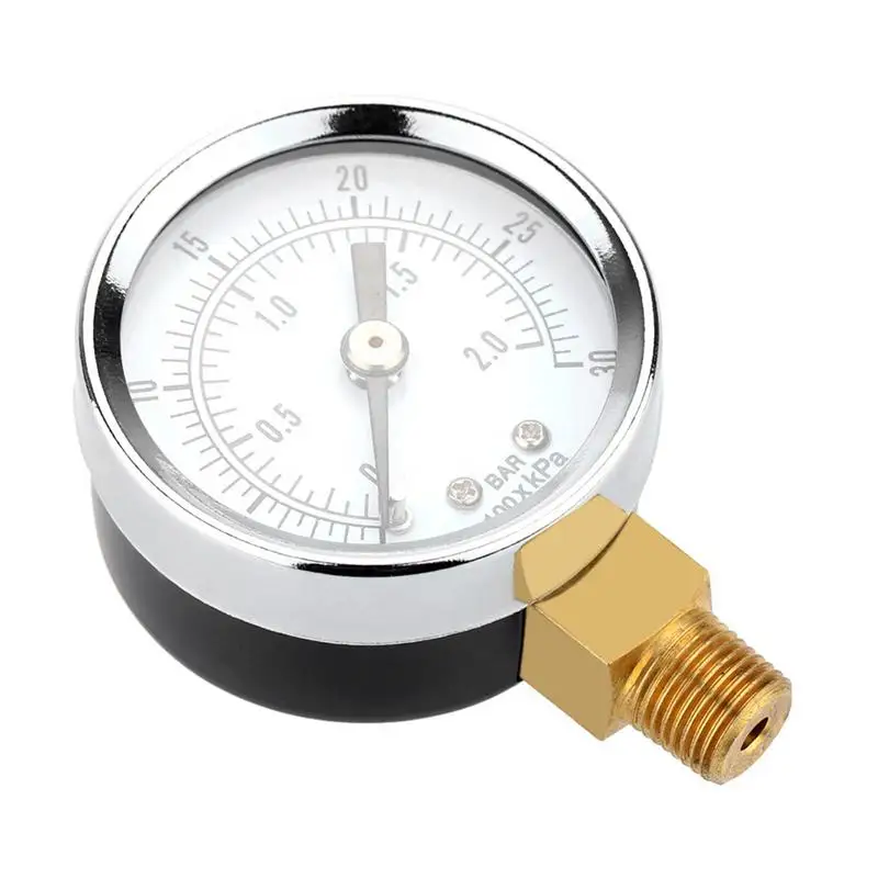 0-30 psi 0-2 bar 40MM Diametri Manometro Misuratore del compressore d\'aria del carburante Tester di pressione idraulica Manometro Misuratore di