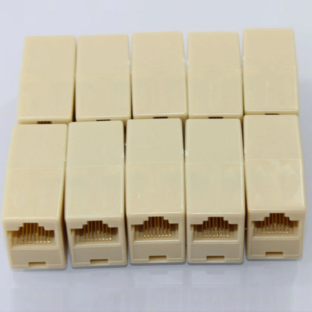 10pcs/lot Network Ethernet Lan Cable Joiner Bilateral 8 Pins Coupler Connector RJ45 Computer Netwoerk Connection Adapters