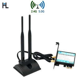 Wifi adapter M.2 ngff Wi-Fi network card  wireless receiver pci-express X1 interface with ac 7265 card Dual Band antenna DIY