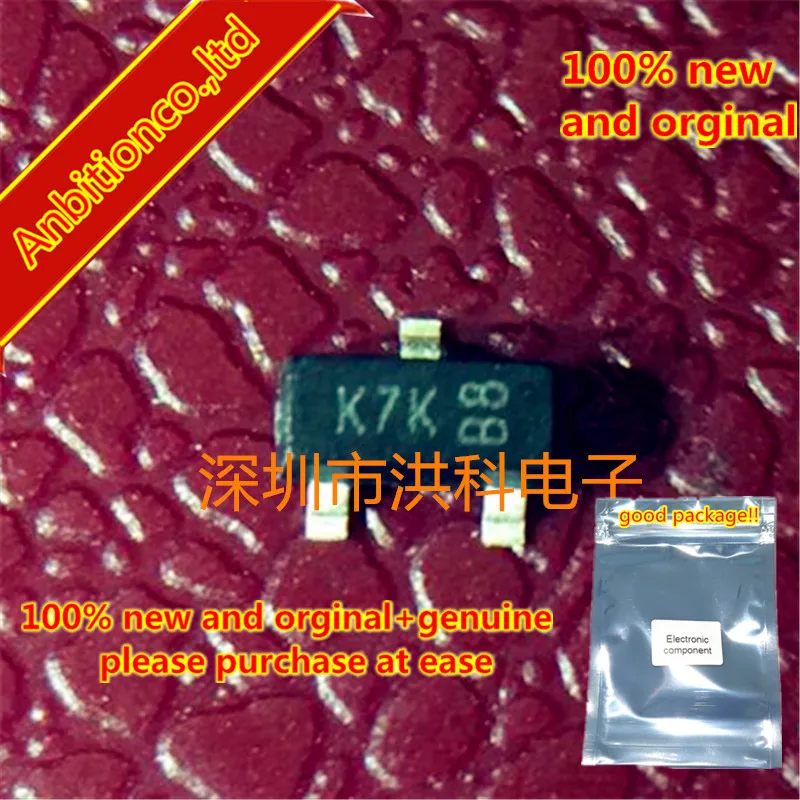 20pcs 100% new and orginal DMN601K-7 SOT-23 silk-screen K7K N-CHANNEL ENHANCEMENT MODE FIELD EFFECT TRANSISTOR in stock