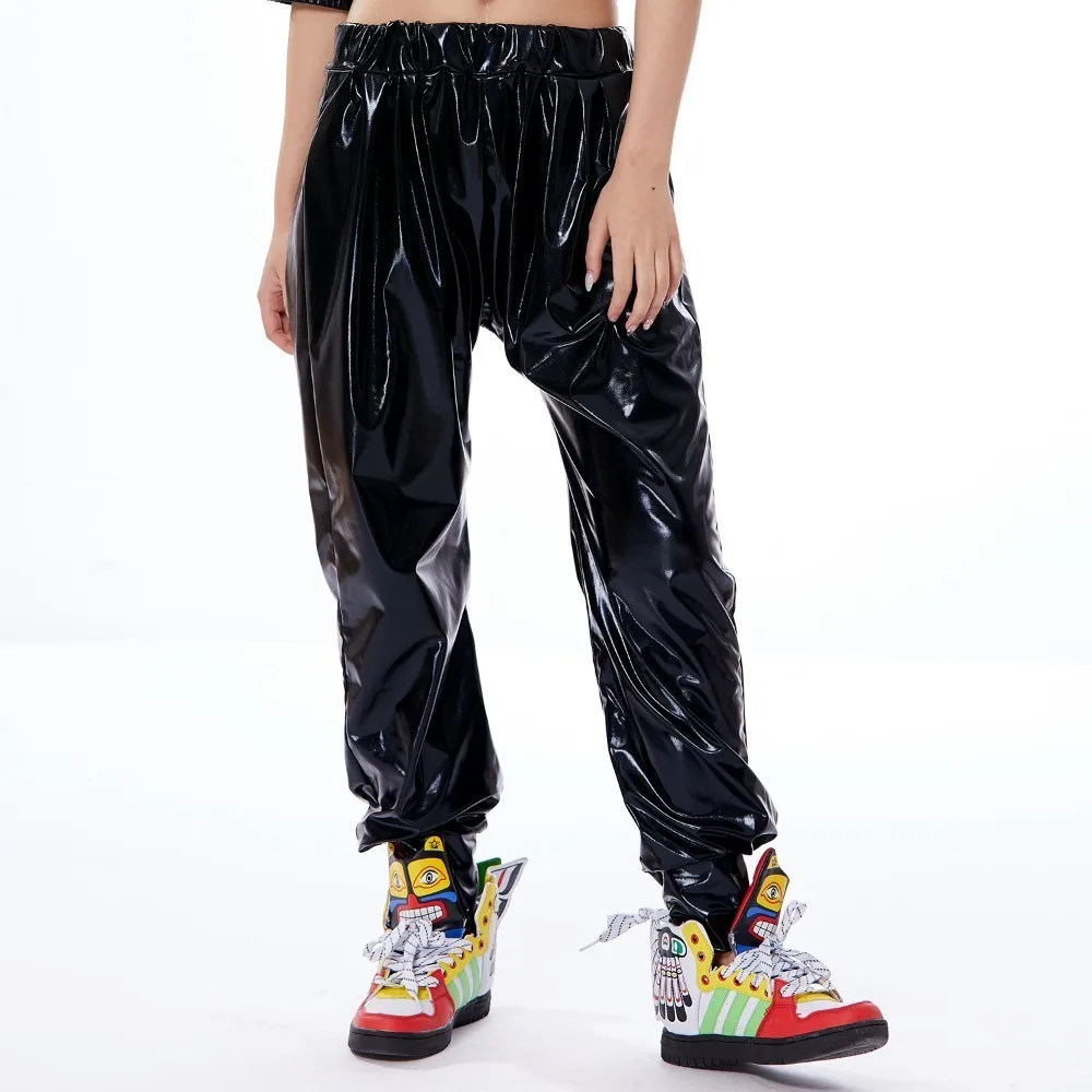 Harem Pants, Baggy Trousers, Hip Hop, Dance, Stage Performance Sweatpants, Loose Black Paillette, Jazz Trousers