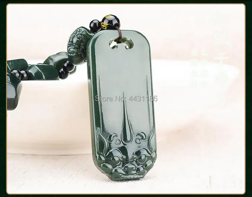 Hand-Carving Natural Green Gray Jade Lucky God Beast Pendant With The Eighteen Arhat Necklace Amulet+Gift Box+Certifica