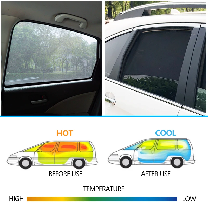 4 unids/set o 2 unids/set parasoles magnéticos para ventana lateral de coche persiana de malla para HYUNDAI Tucson 2015 2016 2017 2018