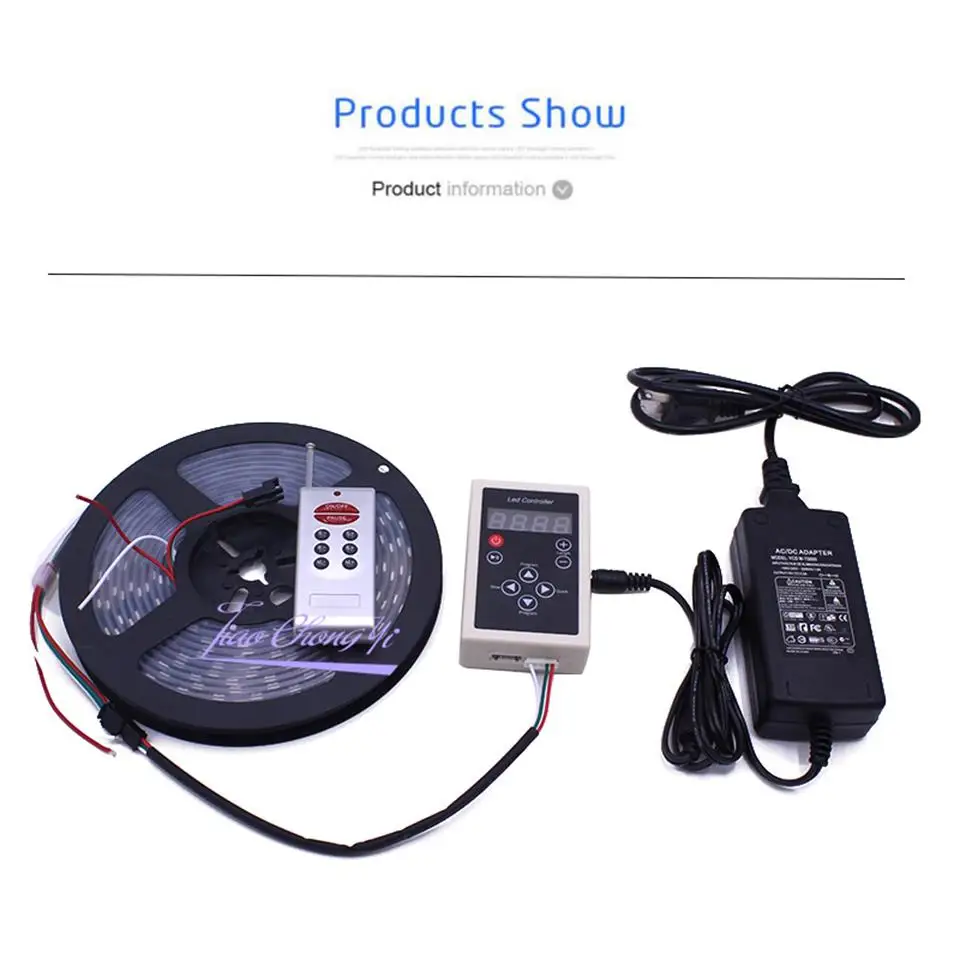 DC12V 5M Dream Full Color 5050 WS2811 150LED 300LED IC LED Strip Light  +RF Remote controller +12V 5A 6A LED power adapter