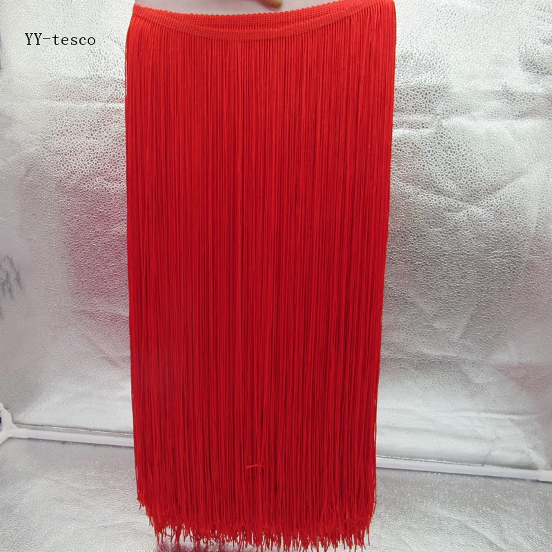 YY-tesco 10 Meters 100CM Lace Fringe Trim Polyester Tassel Fringe Trimming Diy Latin Dress Stage Clothes Accessories Lace Ribbon