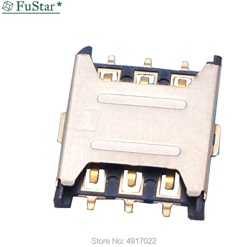 10PCS/LOT Plug-in Nano SIM 6P micro-card mobile phone card slot pull-out small card Connector Pull Type Nano-SIM
