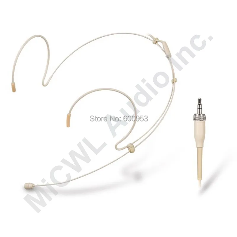 

Omnidirectional Wireless Head Headset Headworn Microphone for Sennheiser G3 G4 G2 G1 Mics System 3.5mm Lock Screw Plug Beige