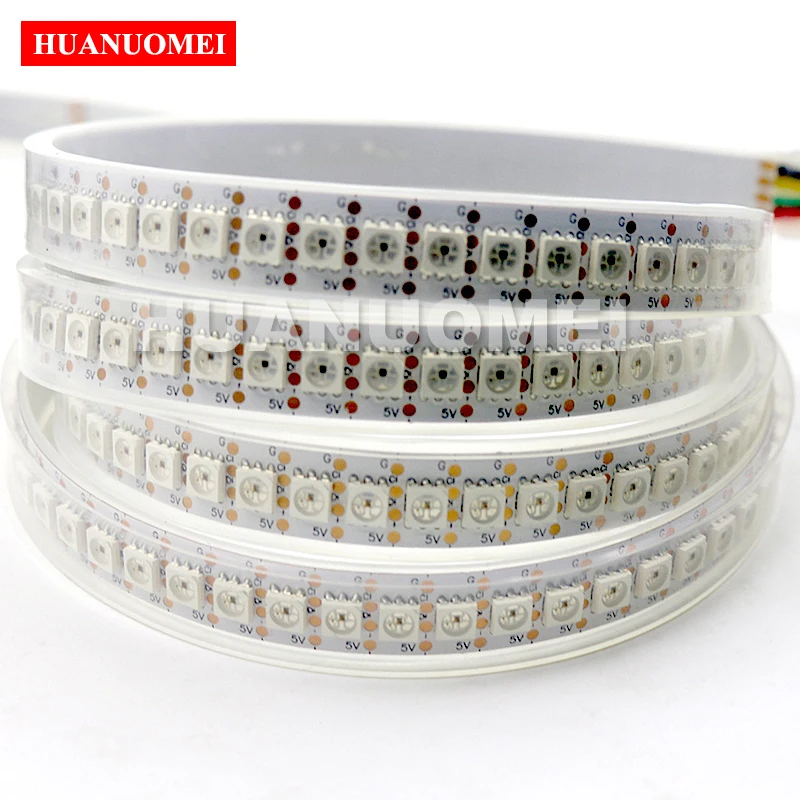 1M 144LEDs/m APA102 RGB LED Pixel Strip Light,Digital RGB Full Color Flexible Tape TV Lights,DC5V,WHITE/BLACK PCB,IP20/IP65/IP67