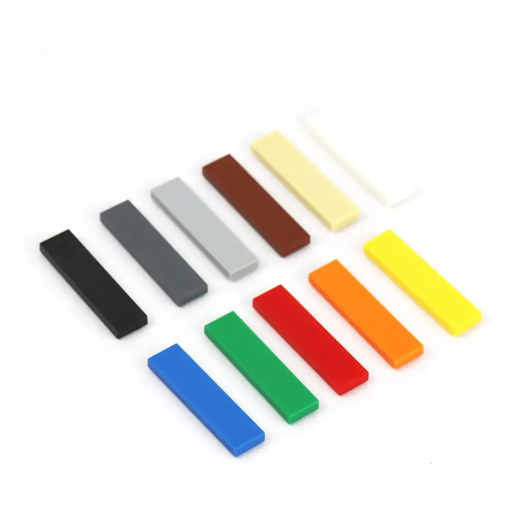 100pcs Flat Tile 1 x 4 DIY Educational Building Block Bricks Toys for Children Boys 2431 Assembles Particles
