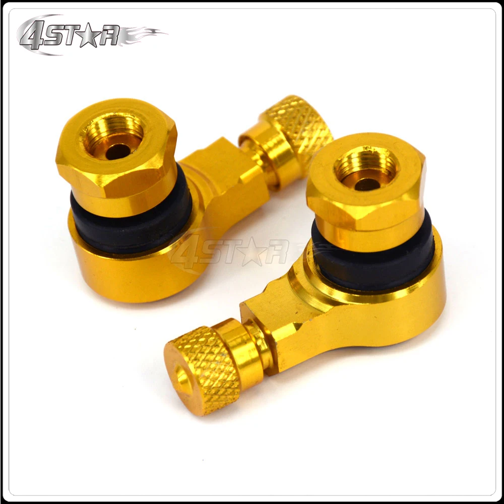 2pcs Universal Motorcycle Aluminum Wheels Tire Tyre Valve Stems Caps 90 Degree For YAMAHA R1 R6 FZ6R XJ6S XJR400 FZ1 FZR400