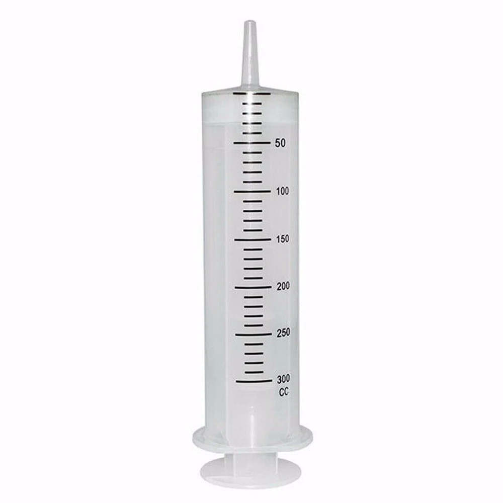 Large 300ML Plastic Syringe Capacity Syringe Transparent Reusable Sterile Measuring Injection Syringe Nutrient Hydroponics