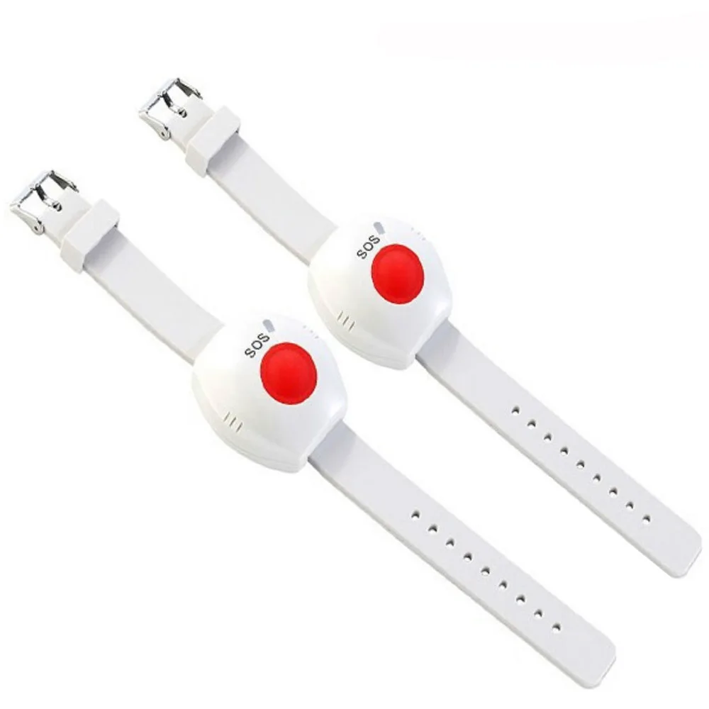 2pcs Panic Button RF 433mhz SOS Bracelet Emergency Button for Elderly Alarm Watch Old People GSM Home Security Alarm System