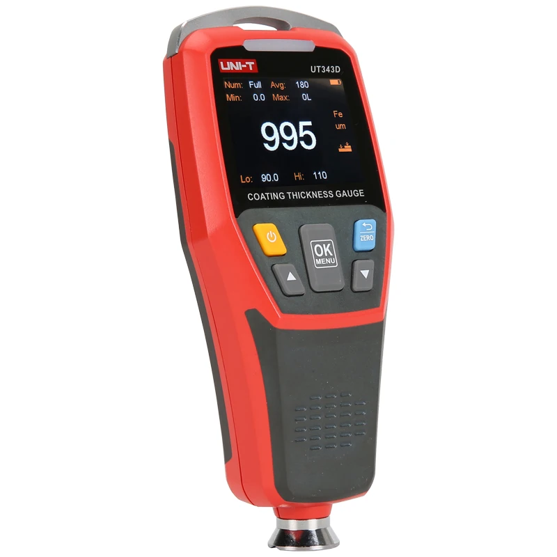 UNI-T UT343D Coating Thickness Gauge; iron matrix (FE), non-ferrous matrix (NFE) measurement composite coating thickness gauge