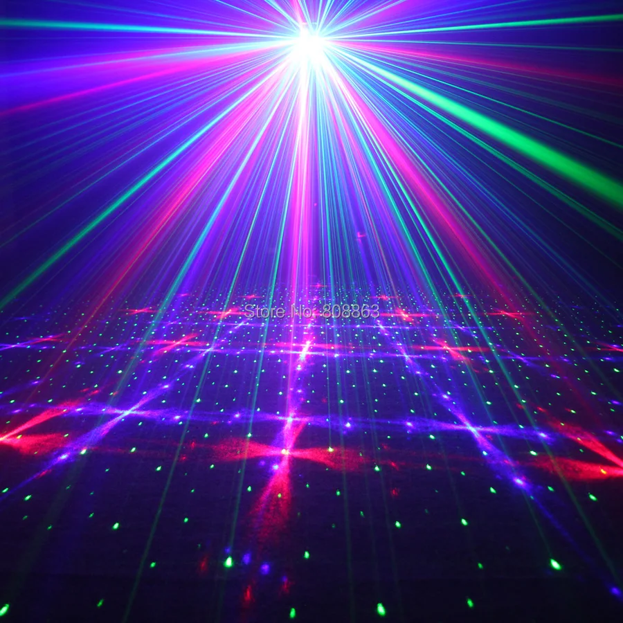 ESHINY Mini RGB Laser 24 Pattern Projector Red Green Blue Club Family House Party Bar DJ Disco Xmas Lighting Stage Light T69N75