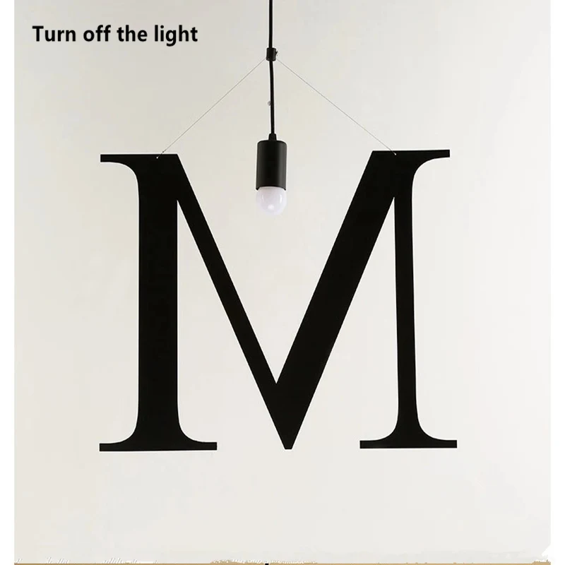 Modern Pendant Lamp Simple 26 English Letters Indoor Diy Combination E27 Led Illumination Iron Loft 220v Art Bedroom Light