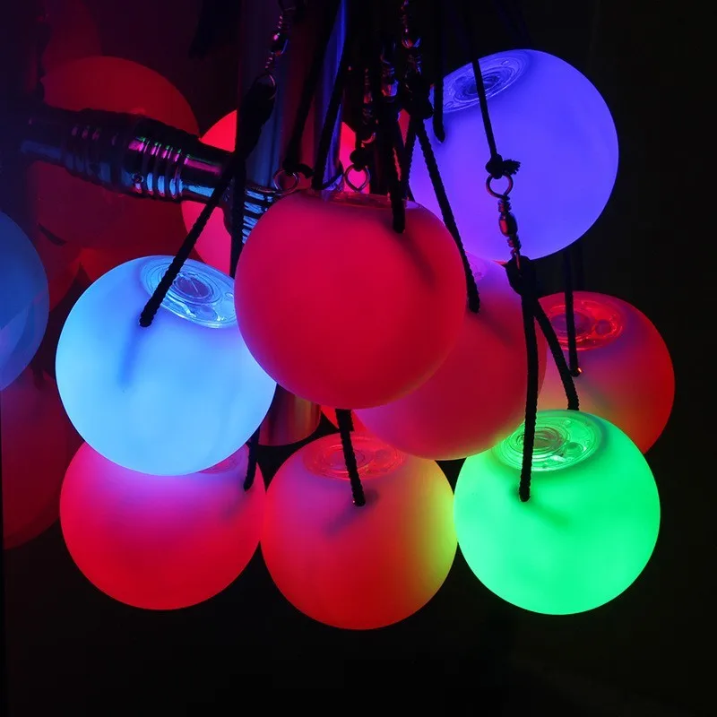 2 pieces = 1 pair belly dance balls RGB glow LED POI thrown balls for belly dance hand props stage performance accessories